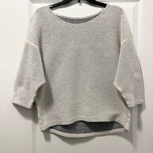 American Apparel Reversible White/Grey Scoop Neck Knit Sweater - One Size